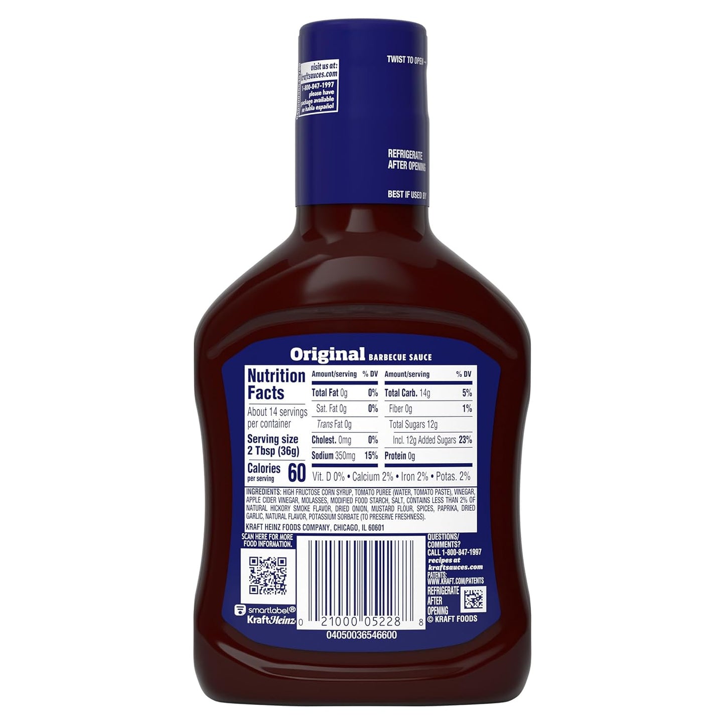 Kraft BBQ Barbecue Sauce – Family Weeknight Sauce for Burgers, Wings, and Kid-Friendly Plates