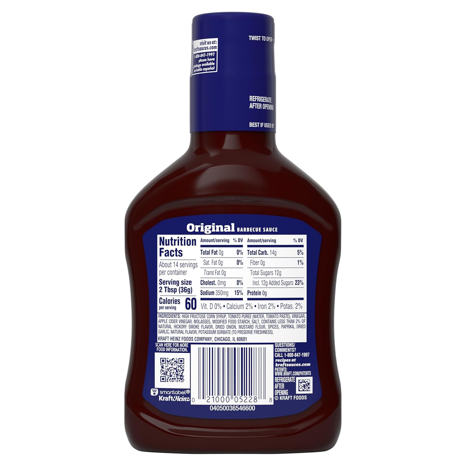 Kraft BBQ Barbecue Sauce – Family Weeknight Sauce for Burgers, Wings, and Kid-Friendly Plates