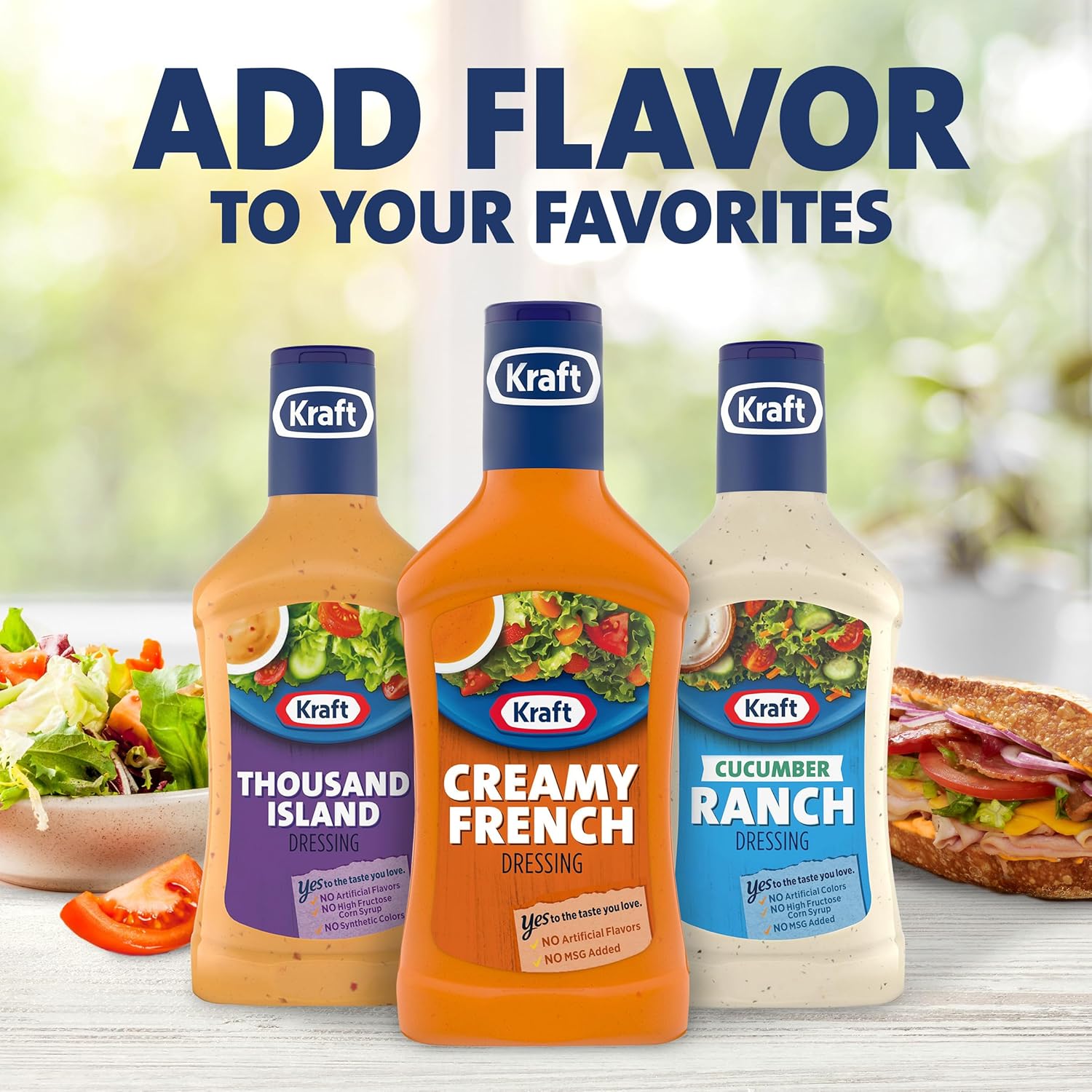 Kraft Creamy French Dressing – Bold Flavor Dressing for Wellness-Focused Home Cooks, 16 fl oz
