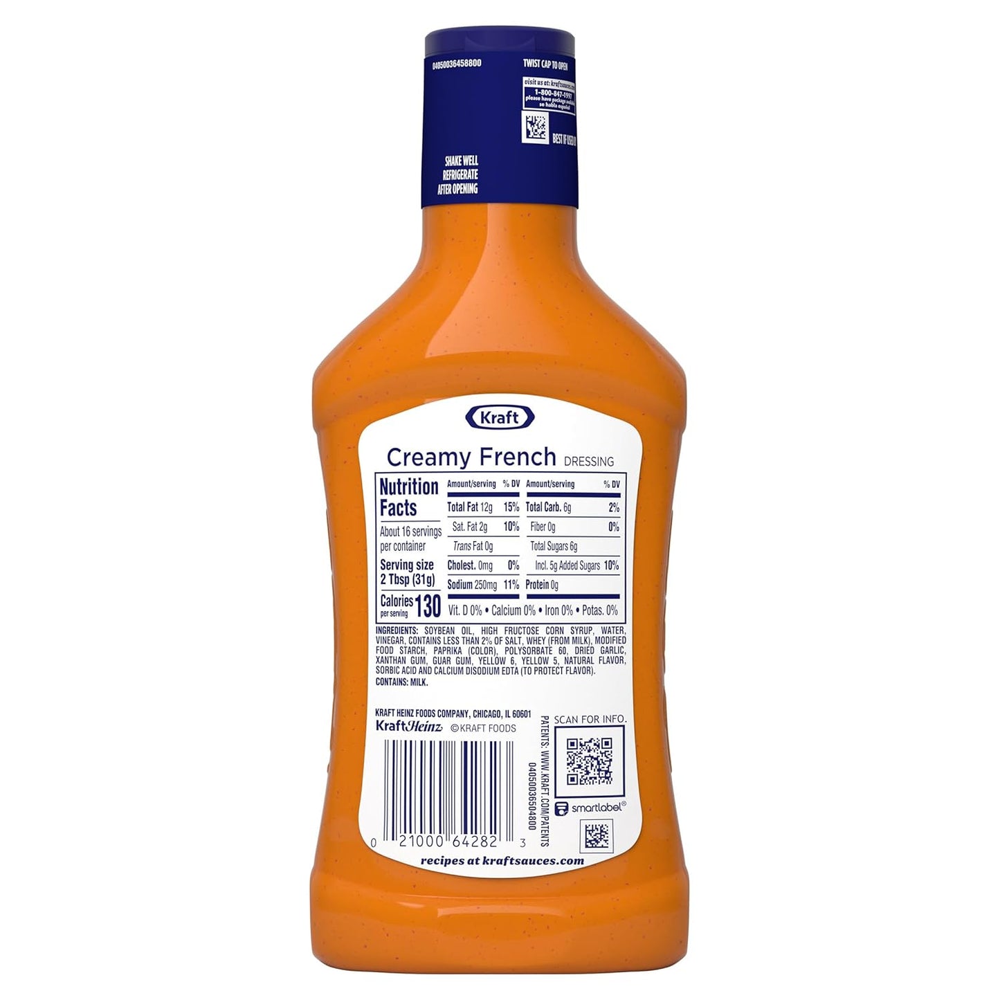 Kraft Creamy French Dressing – Bold Flavor Dressing for Wellness-Focused Home Cooks, 16 fl oz