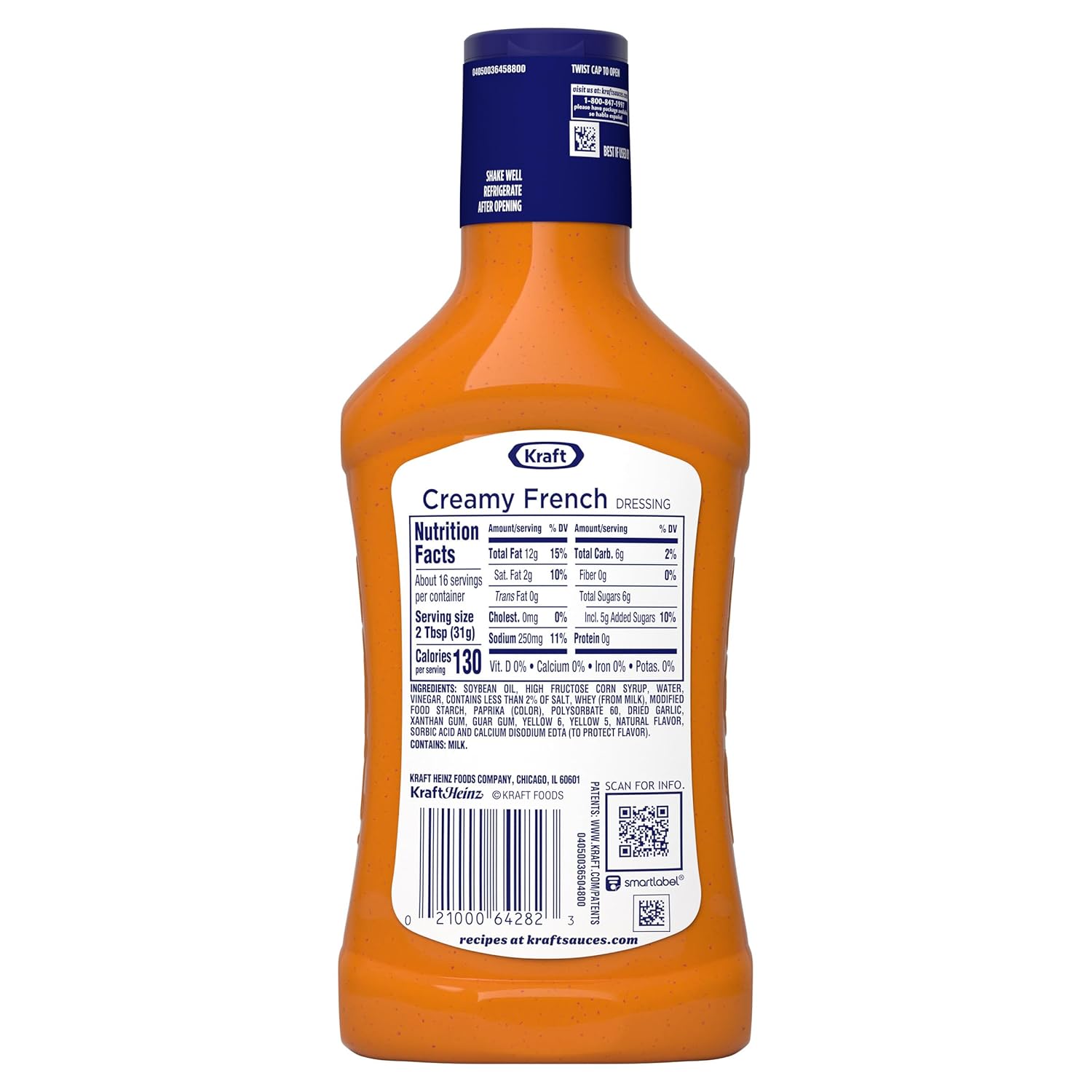 Kraft Creamy French Dressing – Bold Flavor Dressing for Wellness-Focused Home Cooks, 16 fl oz