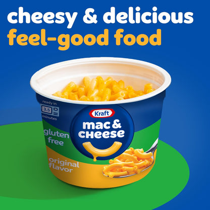 Kraft Gluten Free Original Mac & Cheese 4-Pack – Portable Camping and Travel Lunch, No Refrigeration Needed
