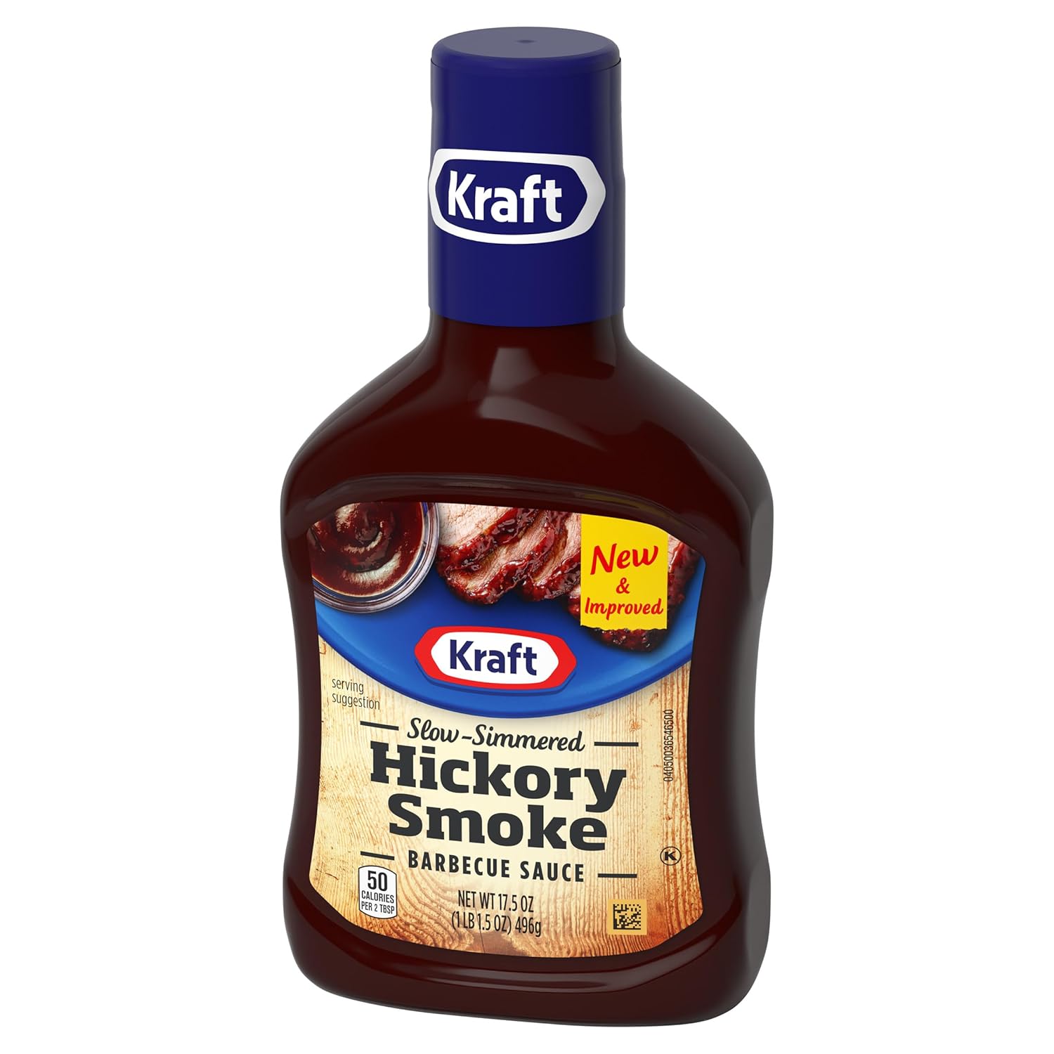 Kraft Hickory Smoke BBQ Sauce, 17.5 oz Bottle – Tailgate and Campground Condiment for Dipping, Slathering, and Grilling