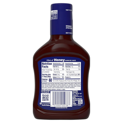 Kraft Hint of Honey Slow-Simmered BBQ Sauce – Family Dinner Table Dip for Chicken Nuggets and Onion Rings