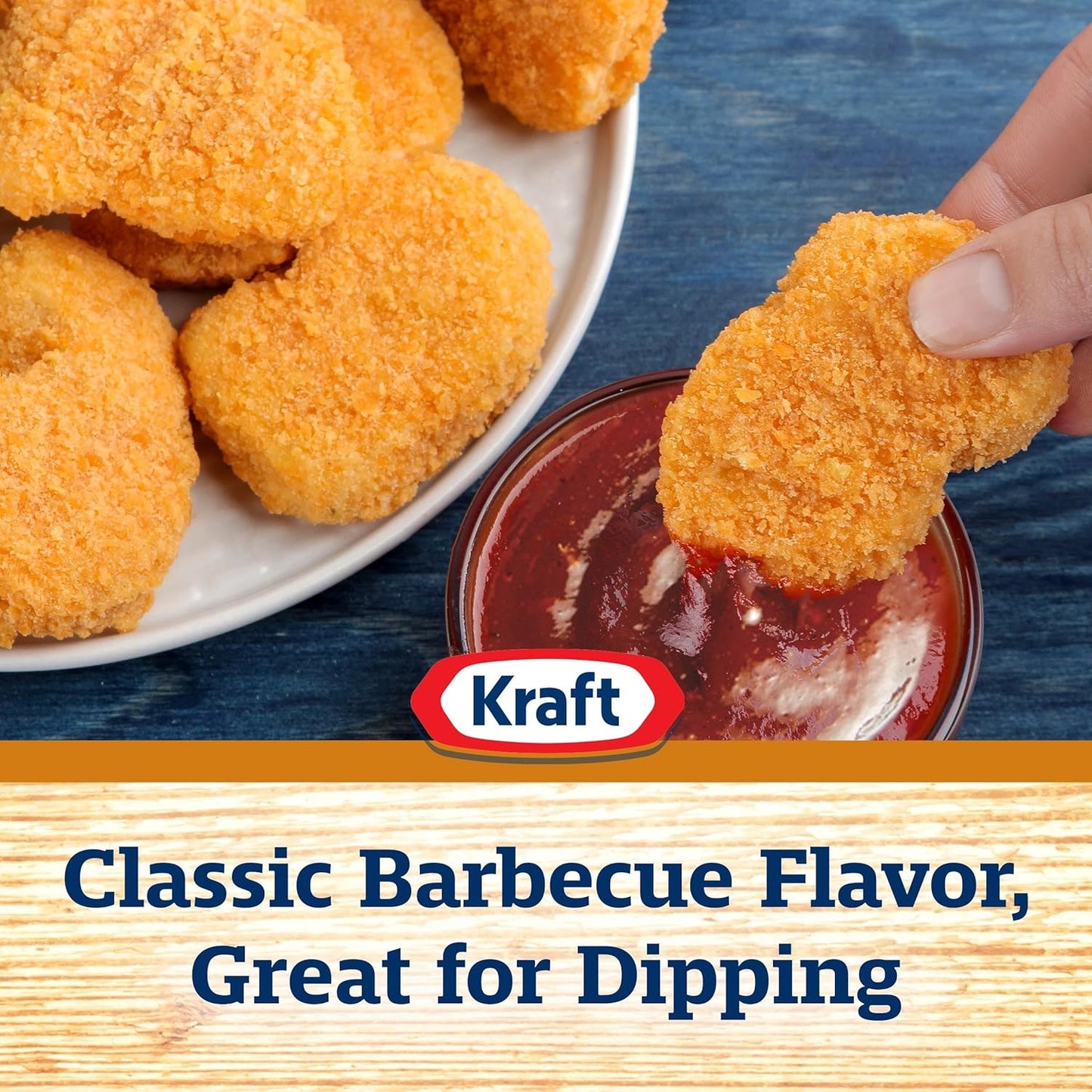 Kraft Hint of Honey Slow-Simmered BBQ Sauce – Family Dinner Table Dip for Chicken Nuggets and Onion Rings