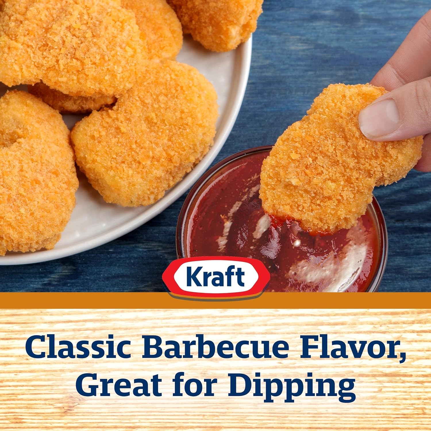 Kraft Hint of Honey Slow-Simmered BBQ Sauce – Family Dinner Table Dip for Chicken Nuggets and Onion Rings