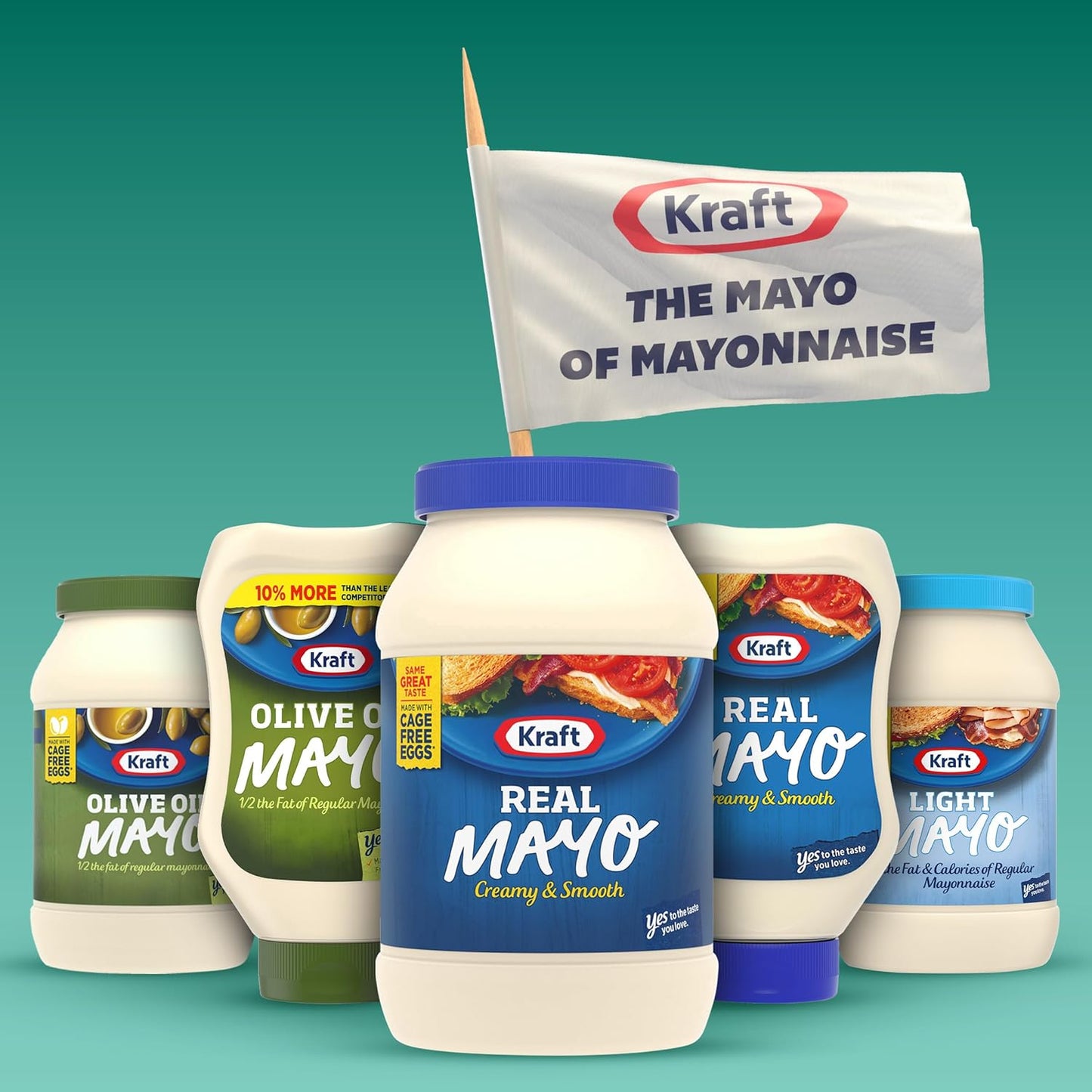 Kraft Real Mayo Creamy & Smooth Mayonnaise for Patio Dining and Resealable Family Cookout Use, 30 fl oz Jar