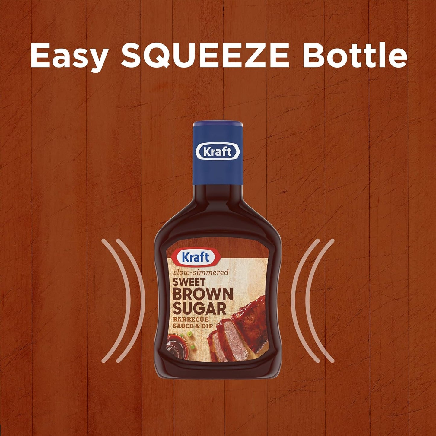 Kraft Sweet Brown Sugar Slow-Simmered Barbecue Sauce, 18 oz Sweet and Mild Sauce for Children and Picky Eaters