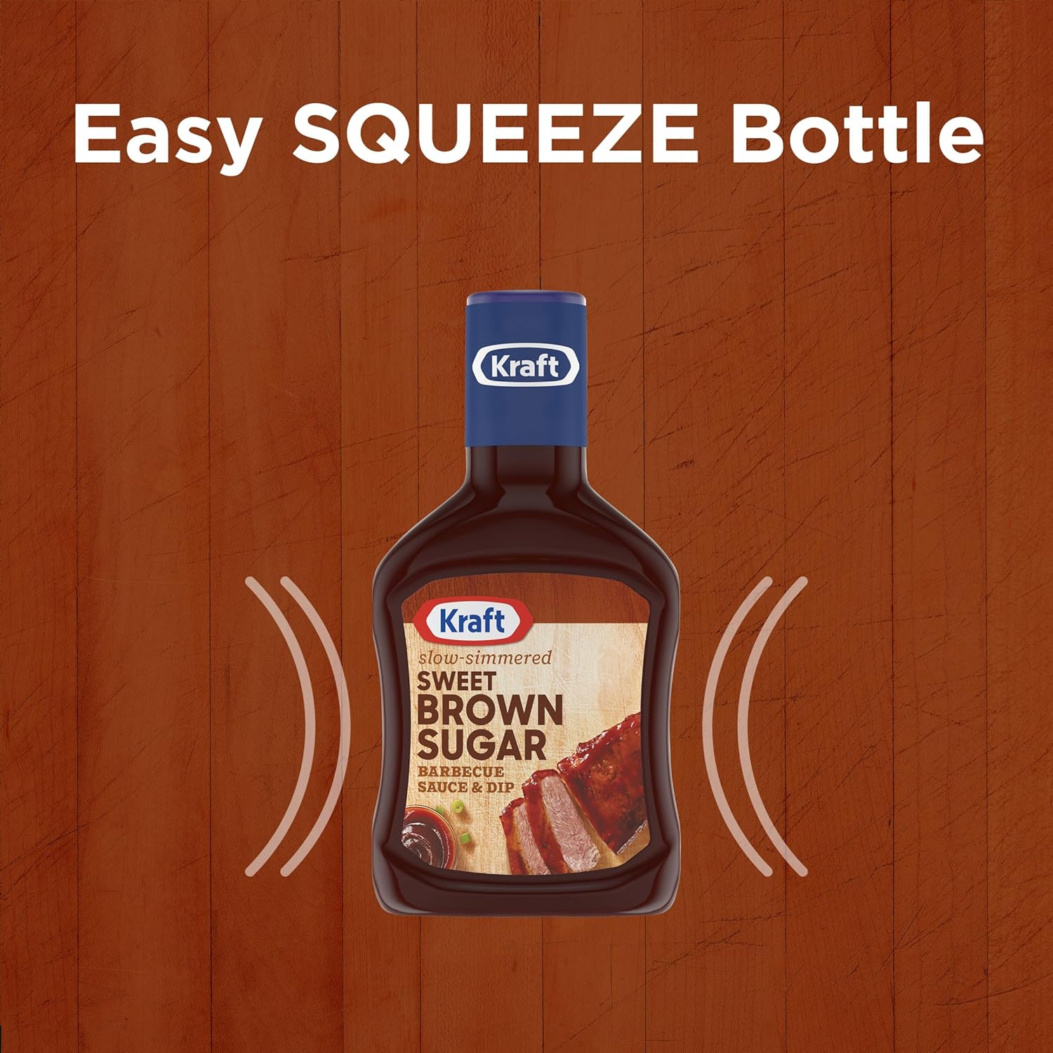 Kraft Sweet Brown Sugar Slow-Simmered Barbecue Sauce, 18 oz Sweet and Mild Sauce for Children and Picky Eaters