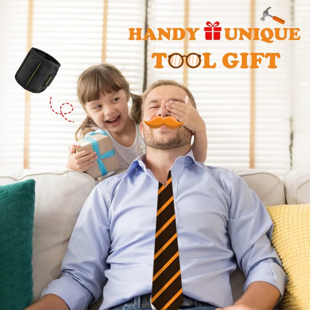 KUSONKEY Magnetic Wristband – Versatile Wrist Tool Holder for Patio Furniture Assembly and Backyard Repairs