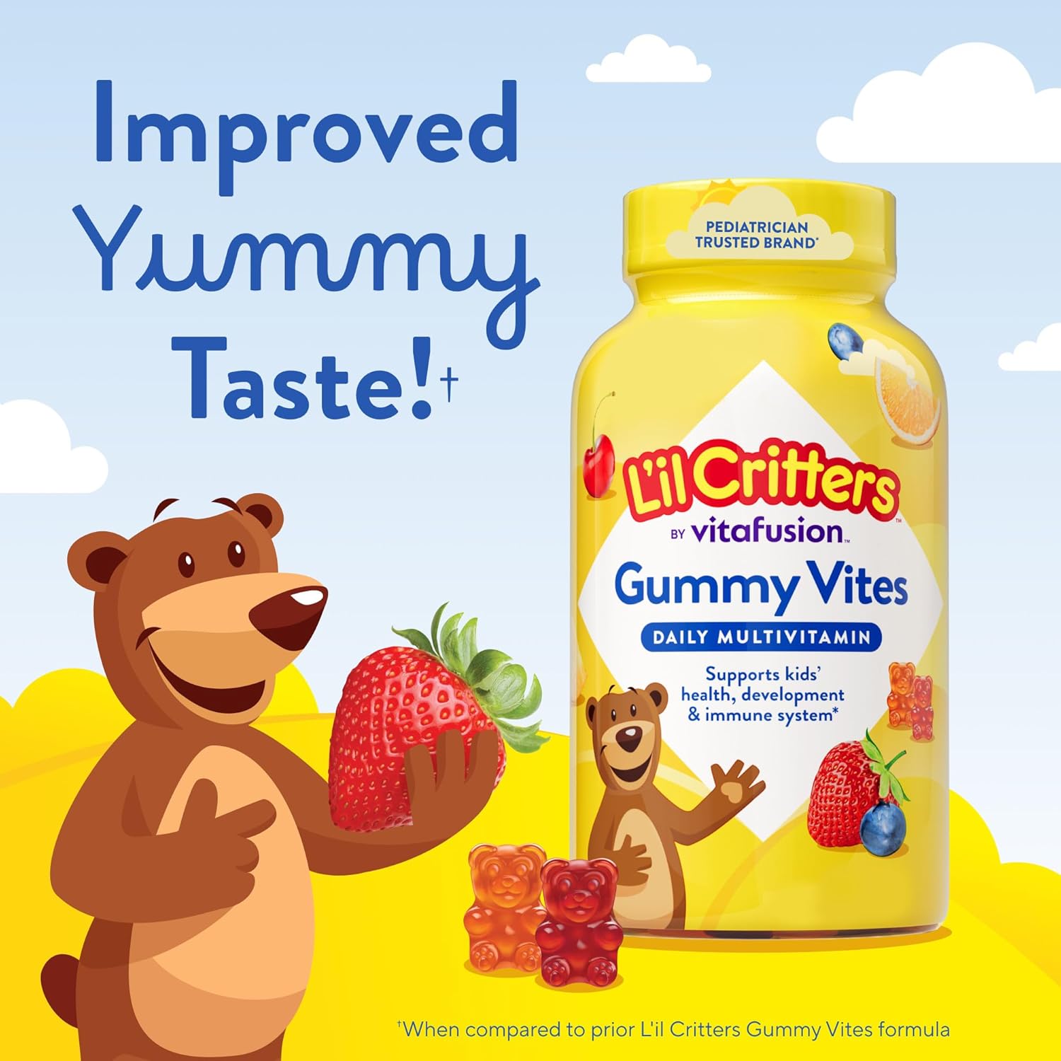 L'il Critters Gummy Vites – Children Wellness Vitamin Routine, 5 Fruity Flavors, 190 Gummies