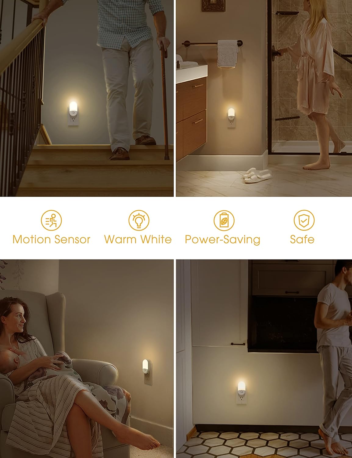 L LOHAS LED Night Light – Practical Birthday Gift for Mom and Grandma, Plug-in Safety Light for Bathroom and Hallway