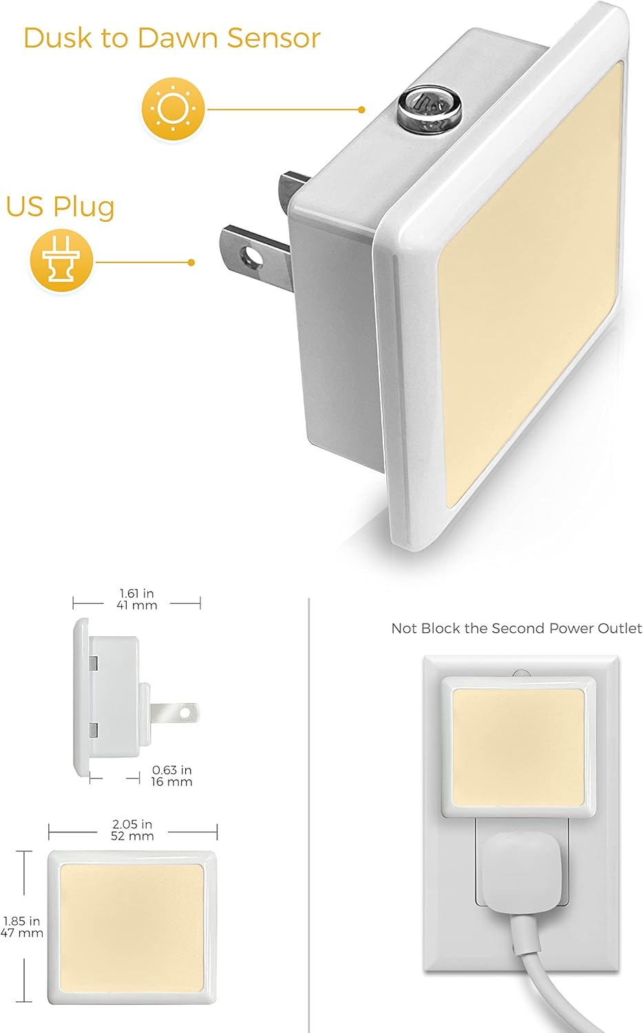 L LOHAS Plug-in Night Light – Thoughtful Birthday Gift for Mom and Grandparents, Safe Soft Glow for Senior Bedrooms