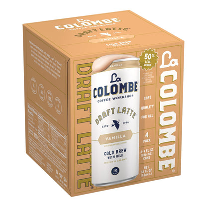La Colombe Vanilla Draft Latte - Travel-Ready Draft Latte for Camping and Hiking, No Refrigeration Prep Needed