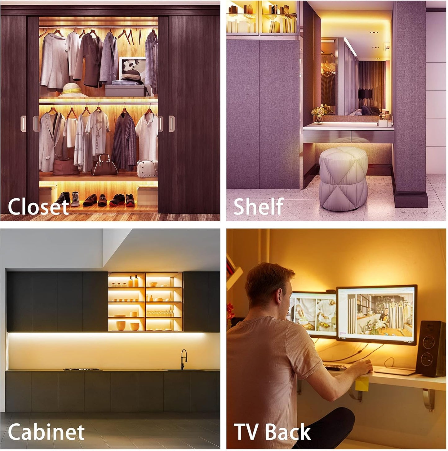 LAFULIT Flexible LED Strip Lights – Cozy Birthday Gift for Her, Warm 2700K Glow for Bedrooms, Bookshelves, and Reading Nooks