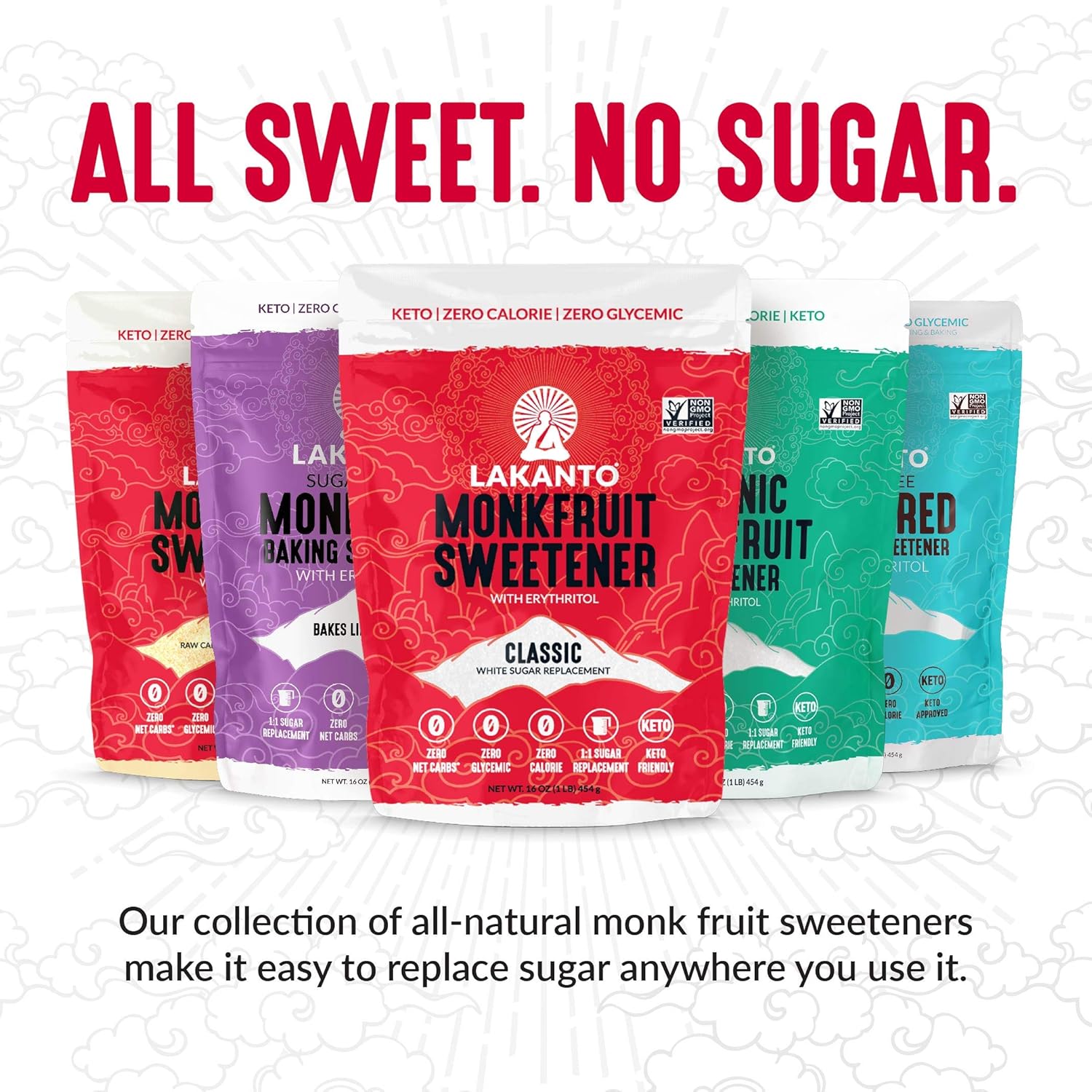 Lakanto Classic Monk Fruit Sweetener with Erythritol – Natural No-Sugar-Added Sweetener for Kids’ Cereals and Treats