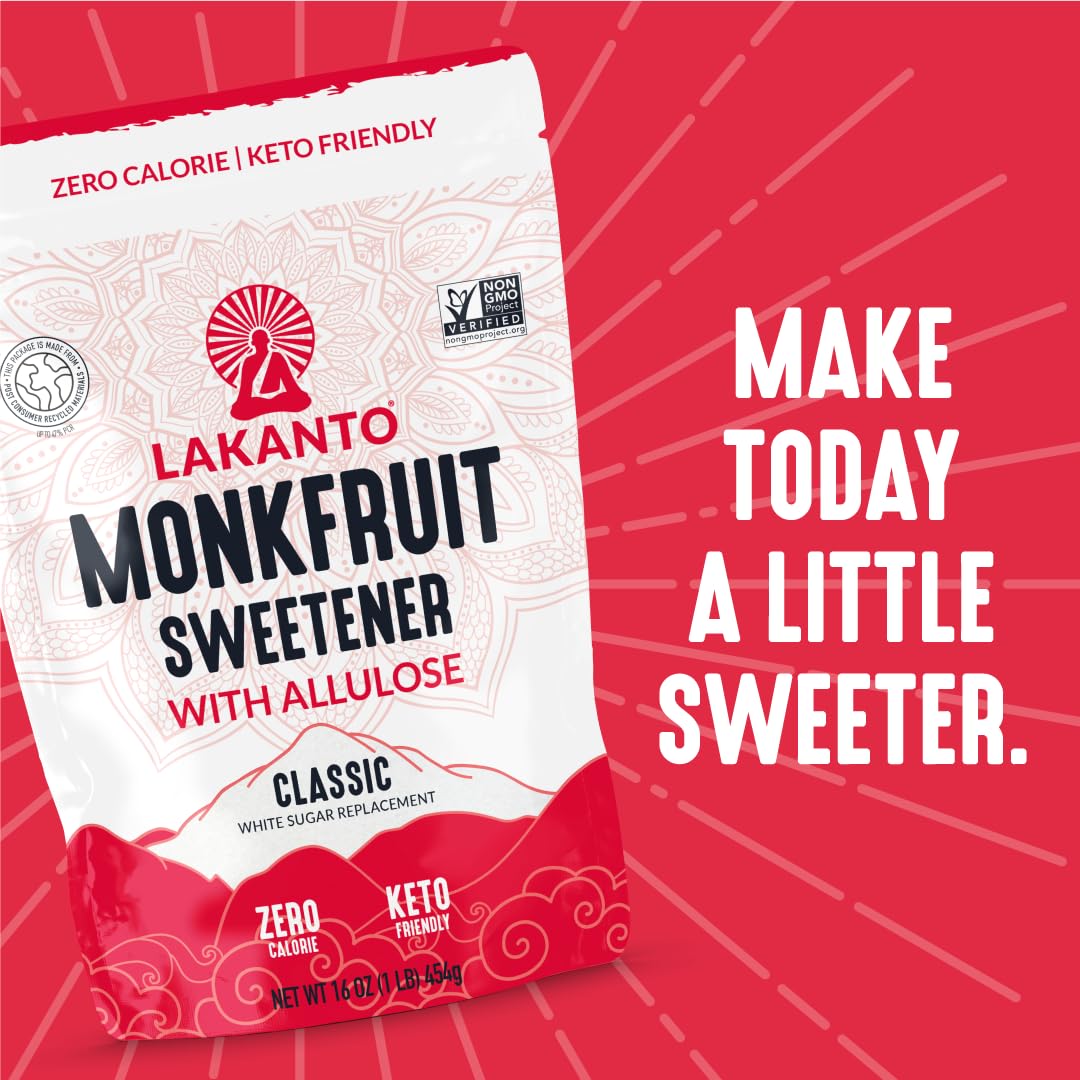 Lakanto Monk Fruit Allulose Blend Classic White – Diabetic Safe Sweetener for Family Breakfast Recipes