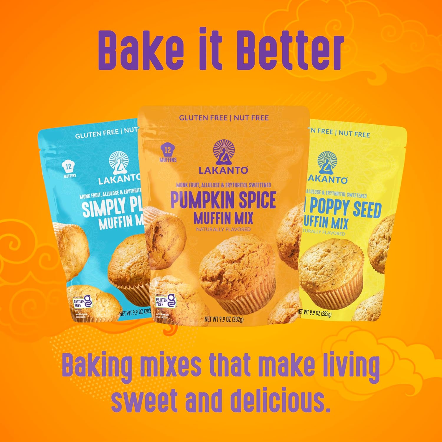 Lakanto Pumpkin Spice Muffin Mix - Easy Bake Mix for Kids Cooking Days and After School Snacks
