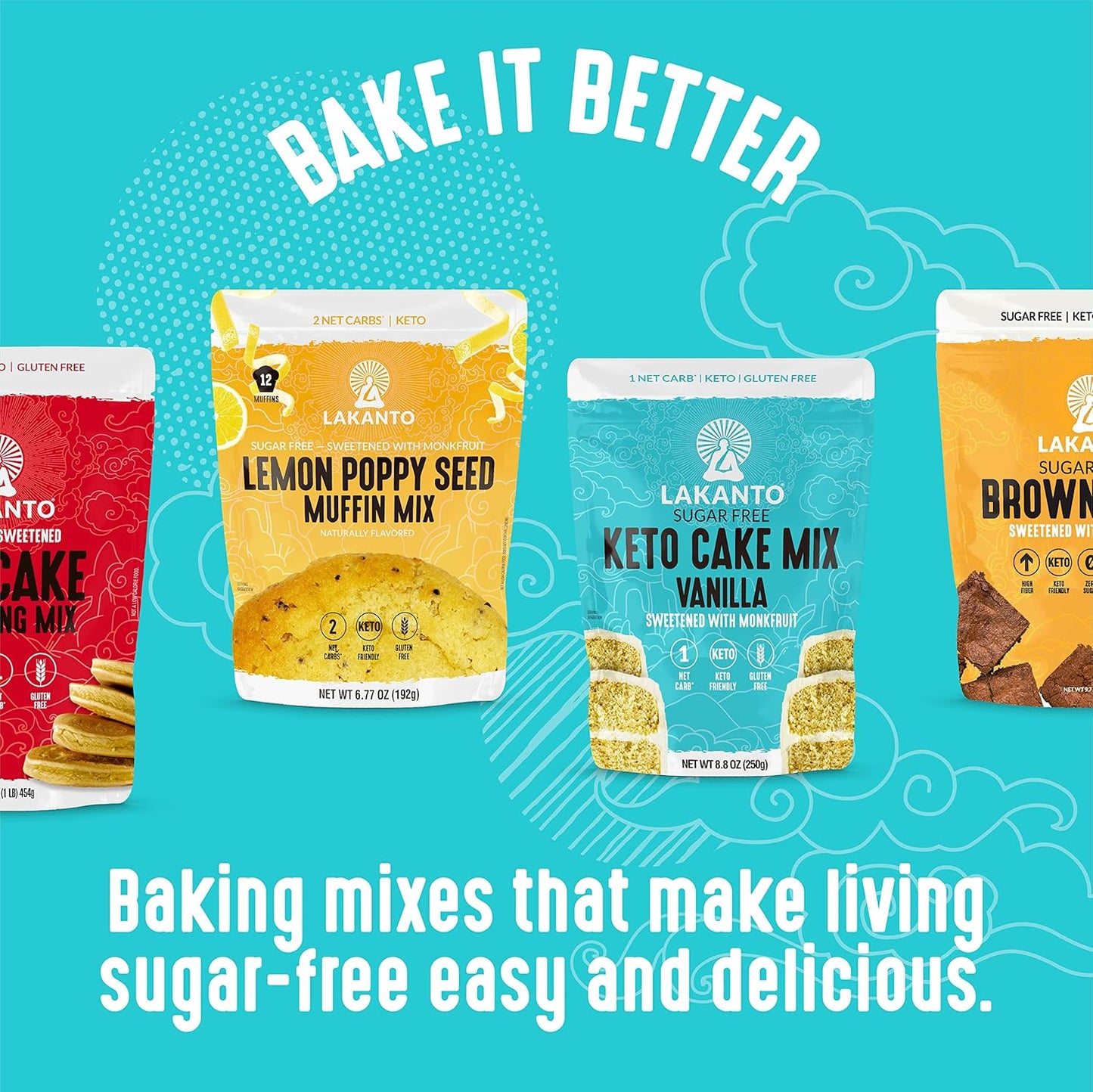 Lakanto Sugar Free Banana Nut Muffin and Bread Mix - Kid Friendly Keto Muffins for Weekend Family Baking Together