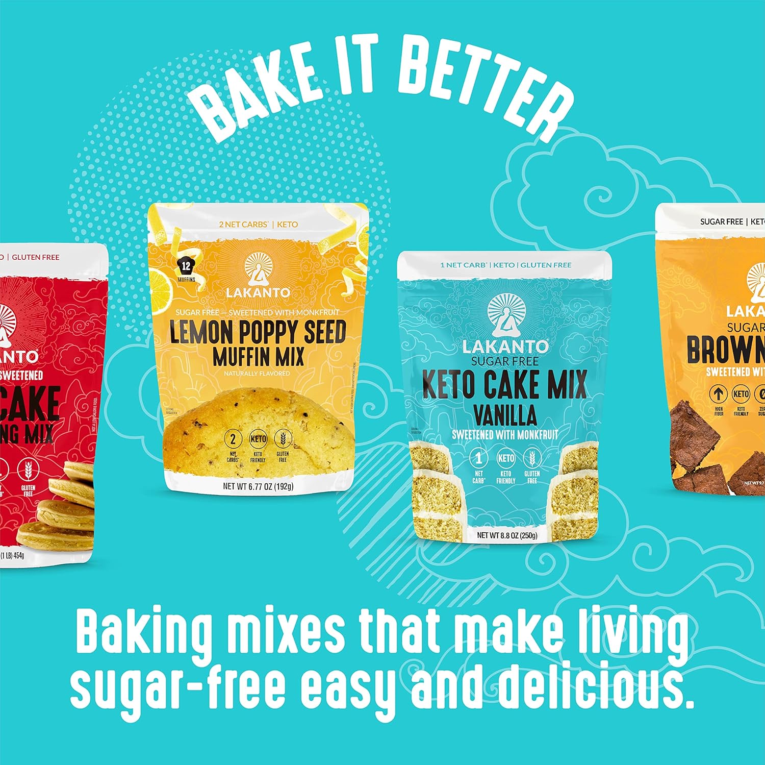 Lakanto Sugar Free Banana Nut Muffin and Bread Mix - Kid Friendly Keto Muffins for Weekend Family Baking Together