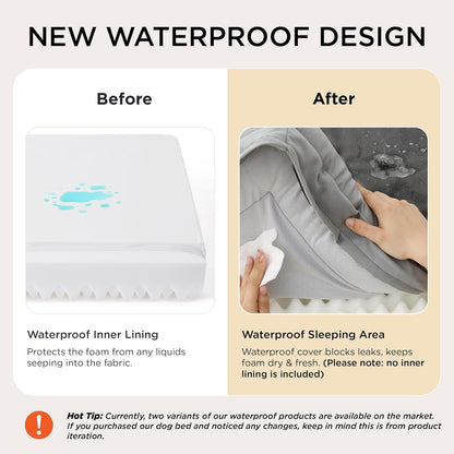 laminated waterproof inner lining under a removable, machine-washable flannel cover