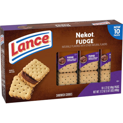 Lance Sandwich Cookies, Nekot Fudge Bulk Variety Packs for Kids' Lunches, Road Trips, and Classroom Treats