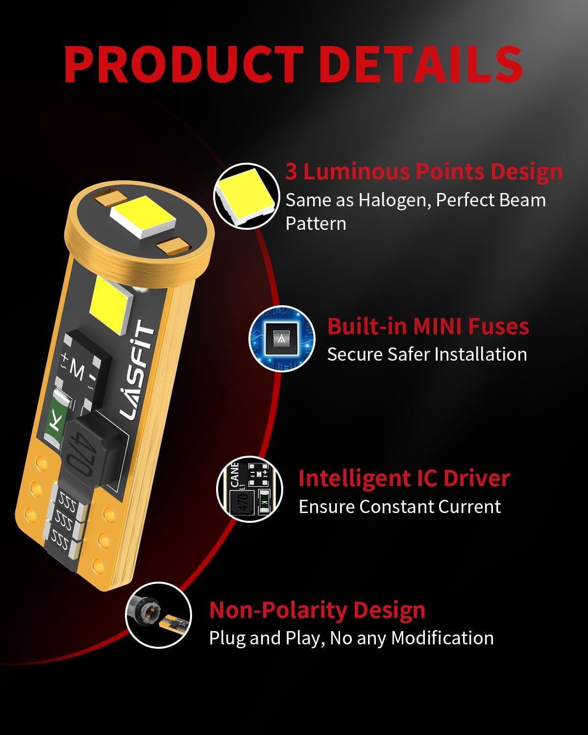 LASFIT 194 LED Trunk and Cargo Light, Find Misplaced Items Faster After Dark