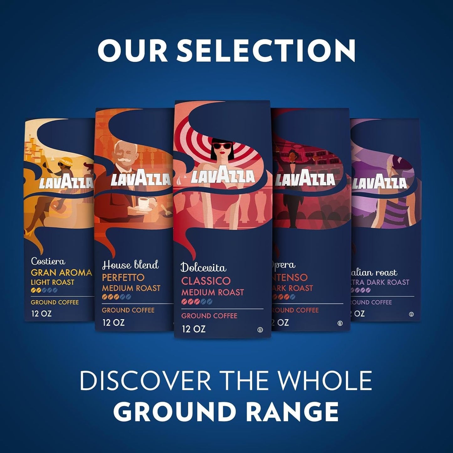 Lavazza Dolcevita Classico Ground Coffee – Conference Room Pantry Staple, Italian Medium Roast for Teams