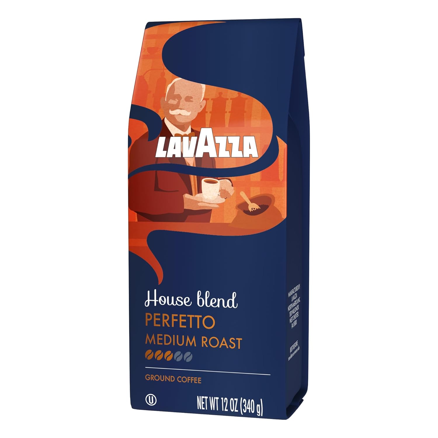 Lavazza House Blend Perfetto Ground Coffee Bag – Valentine's Day Coffee Gift for Her, Premium Italian Medium Roast 100% Arabica for Home Brewing