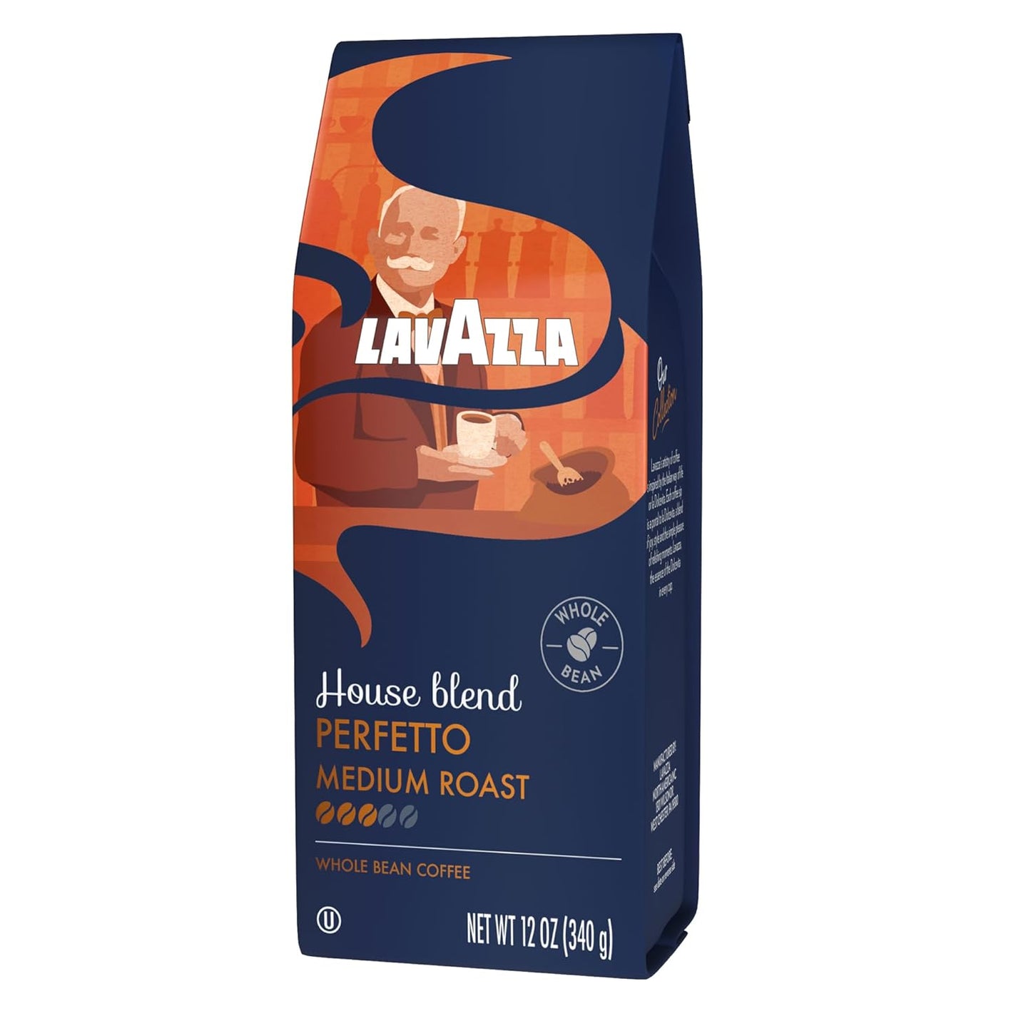 Lavazza House Blend Perfetto Whole Bean Coffee 12oz – Valentine's Day Gourmet Gift for Her and Him, Velvety Caramel Italian Coffee
