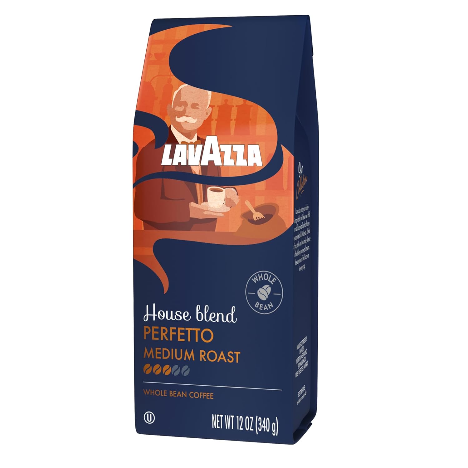 Lavazza House Blend Perfetto Whole Bean Coffee 12oz – Valentine's Day Gourmet Gift for Her and Him, Velvety Caramel Italian Coffee