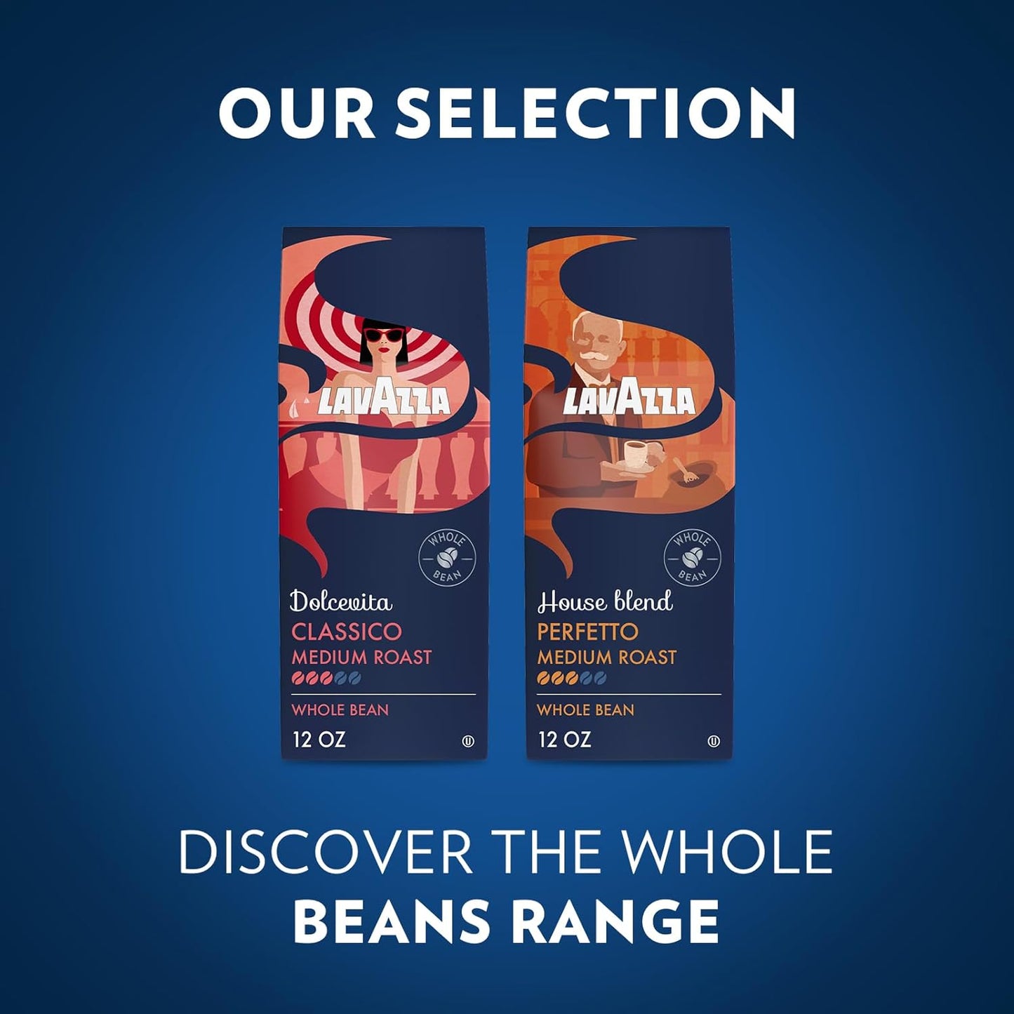 Lavazza House Blend Perfetto Whole Bean Coffee 12oz – Valentine's Day Gourmet Gift for Her and Him, Velvety Caramel Italian Coffee