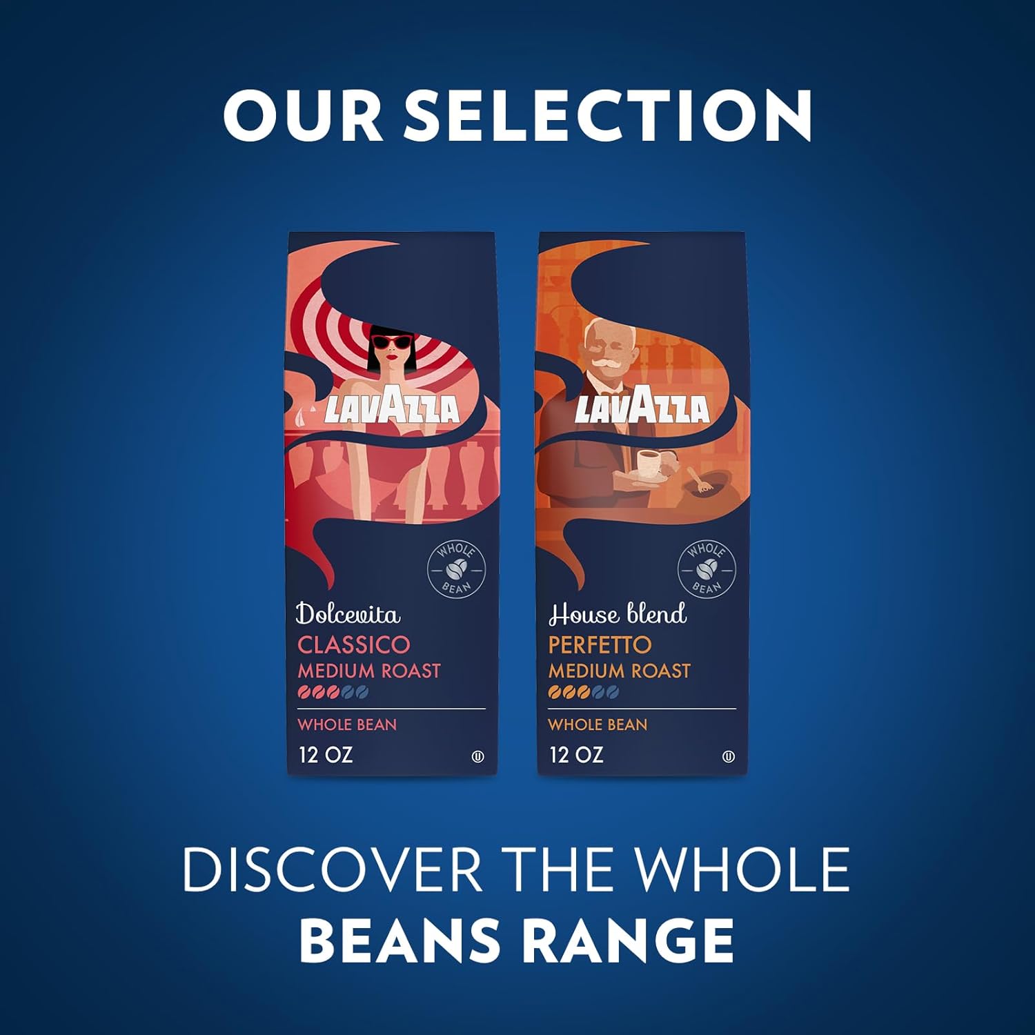 Lavazza House Blend Perfetto Whole Bean Coffee 12oz – Valentine's Day Gourmet Gift for Her and Him, Velvety Caramel Italian Coffee