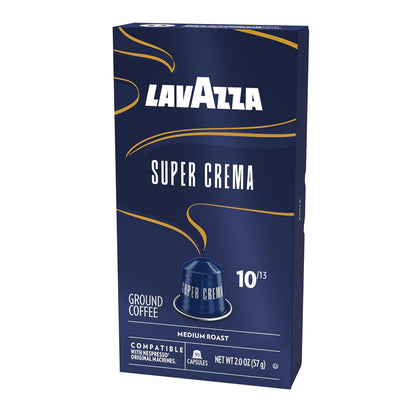 Lavazza Super Crema Nespresso Original Compatible Pods – Simple Aluminum Coffee Pods for Small-Space Living