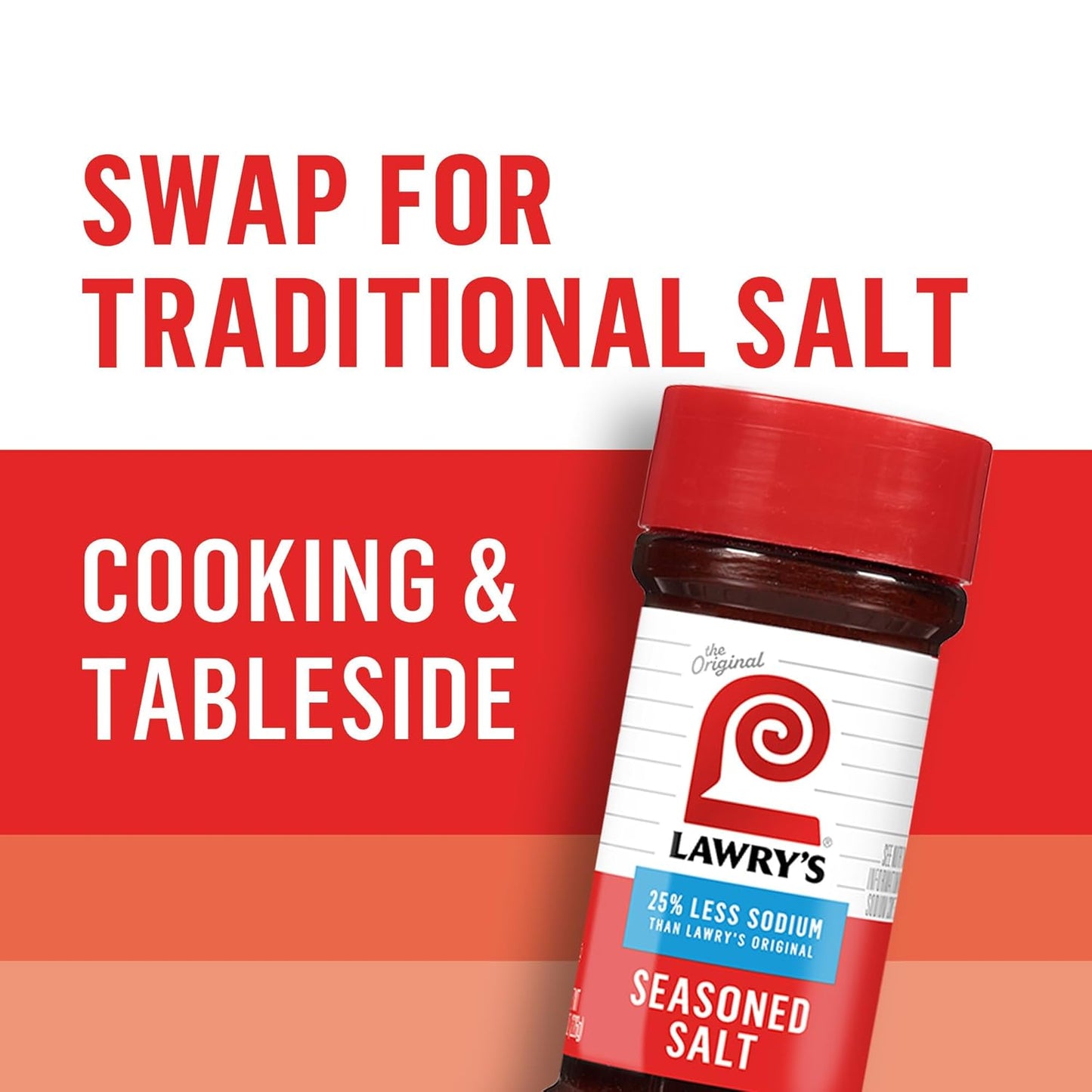 Lawry's 25% Less Sodium Seasoned Salt – Pre-Blended Shake for Efficient Batch Cooking