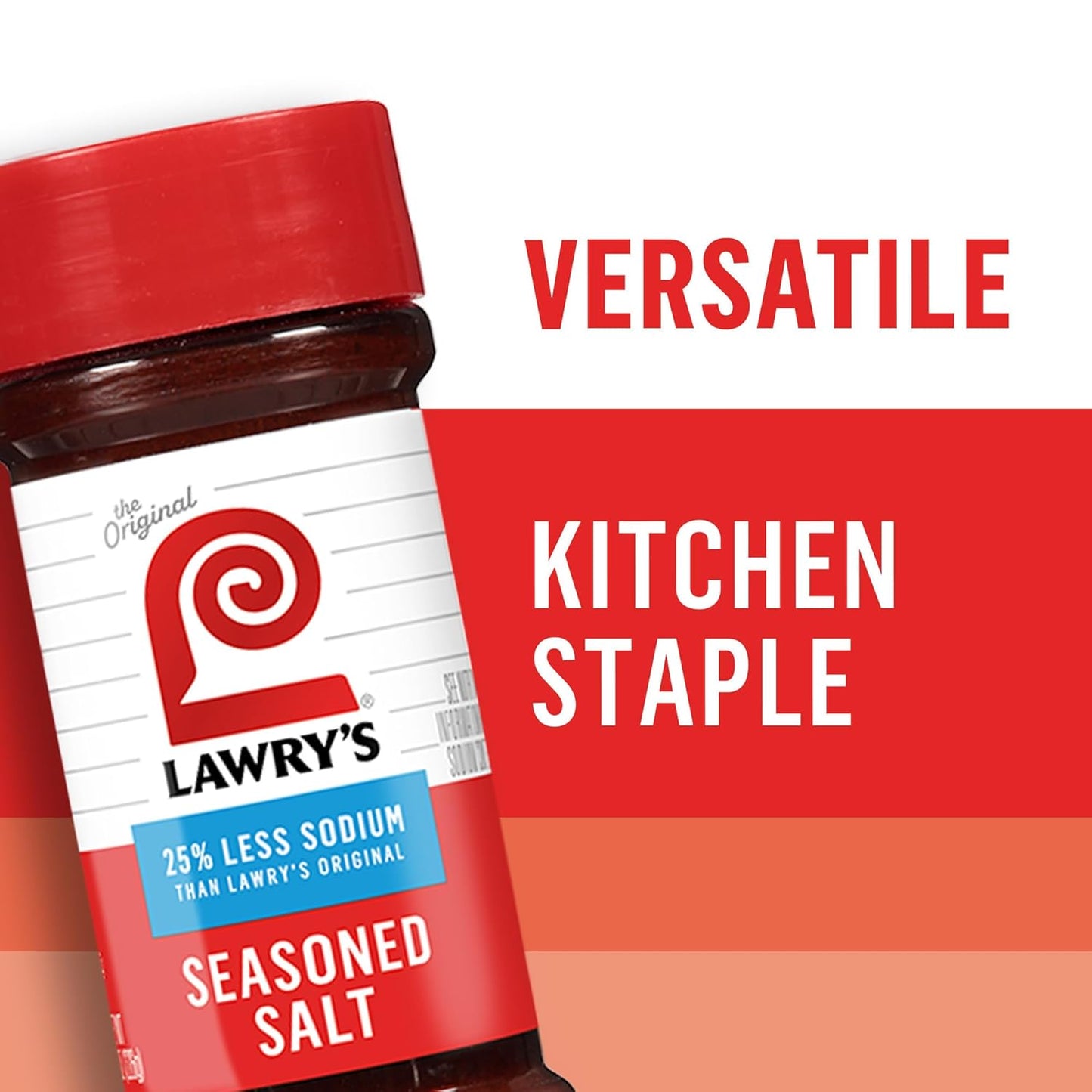 Lawry's 25% Less Sodium Seasoned Salt – Pre-Blended Shake for Efficient Batch Cooking