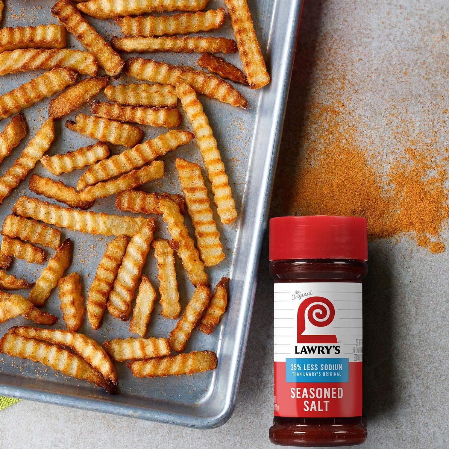 Lawry's 25% Less Sodium Seasoned Salt – Pre-Blended Shake for Efficient Batch Cooking