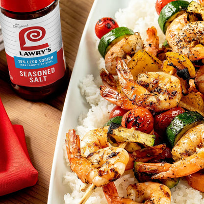 Lawry's 25% Less Sodium Seasoned Salt – Pre-Blended Shake for Efficient Batch Cooking
