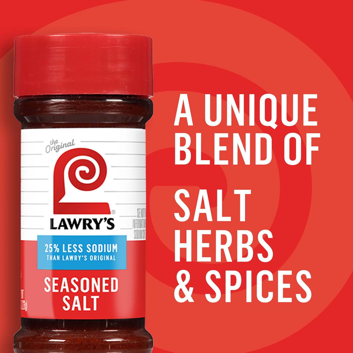 Lawry's 25% Less Sodium Seasoned Salt – Pre-Blended Shake for Efficient Batch Cooking