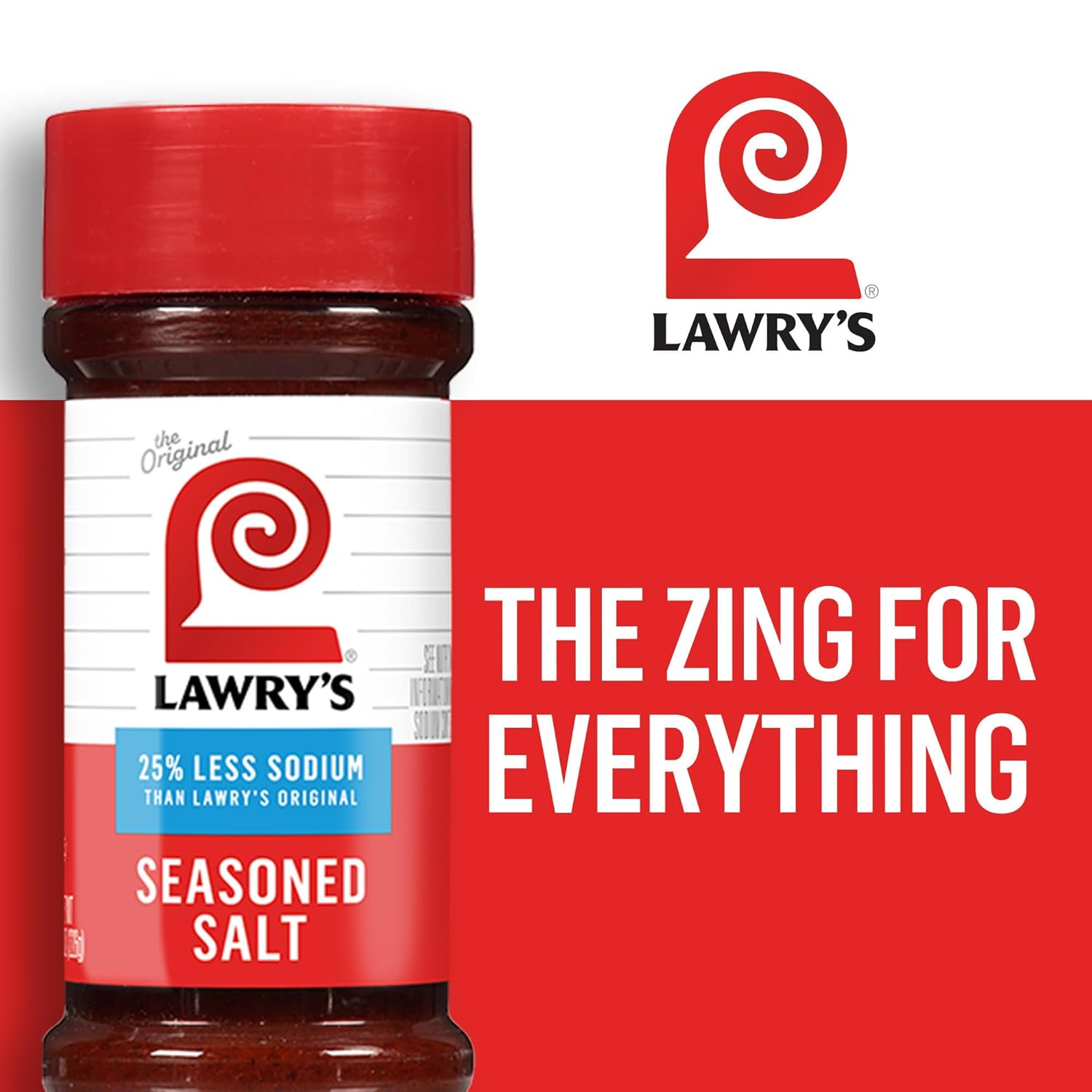 Lawry's 25% Less Sodium Seasoned Salt – Pre-Blended Shake for Efficient Batch Cooking