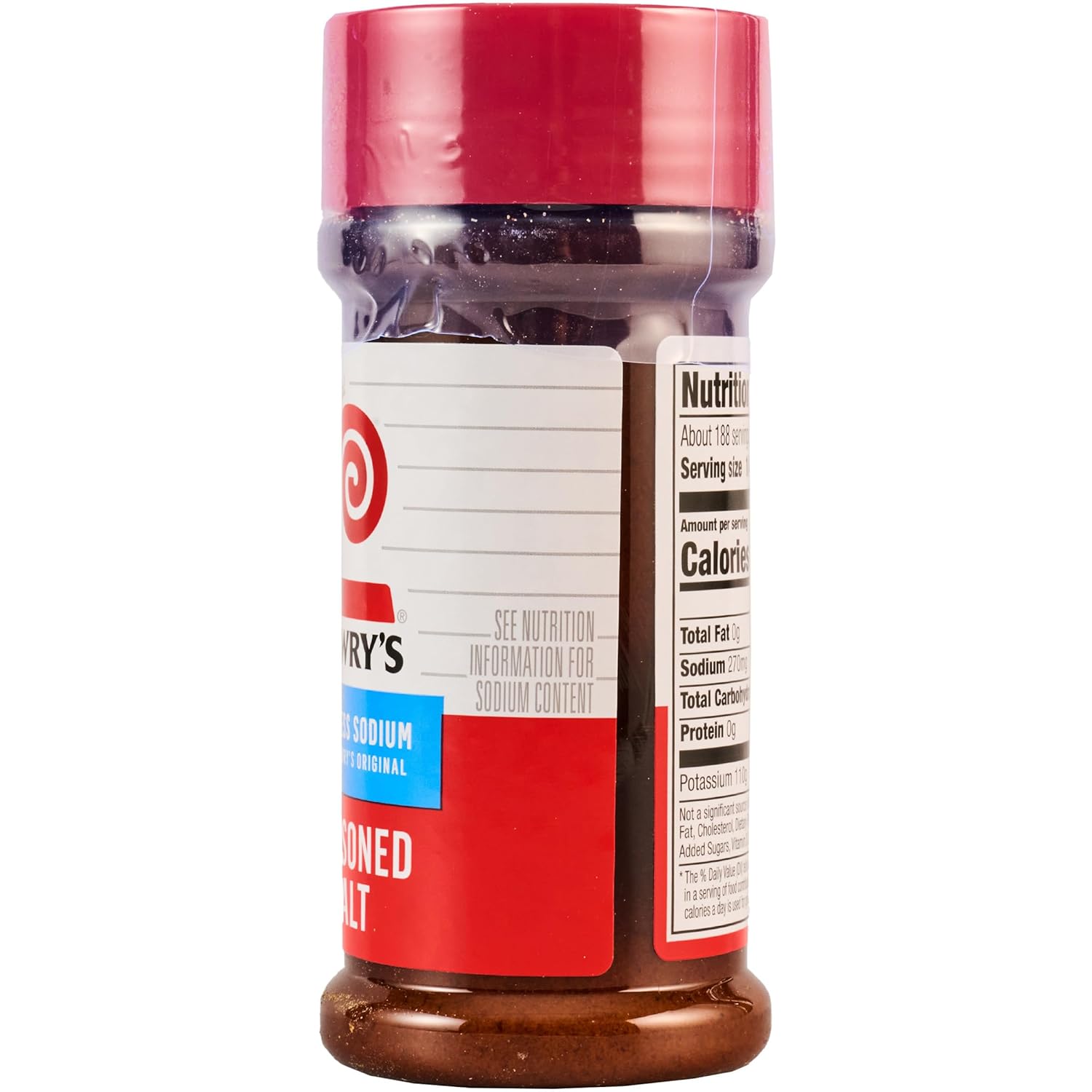 Lawry's 25% Less Sodium Seasoned Salt – Pre-Blended Shake for Efficient Batch Cooking
