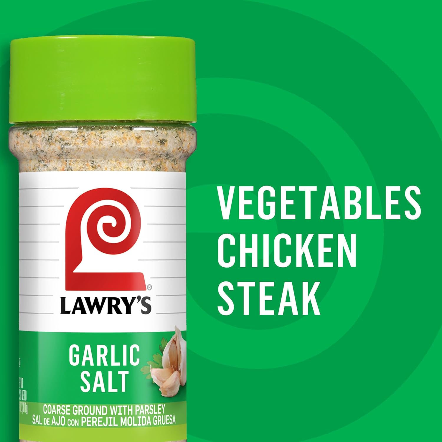 Lawry's Garlic Salt – Stocking Stuffer and Holiday Gift for Grillers, 11 oz Shaker
