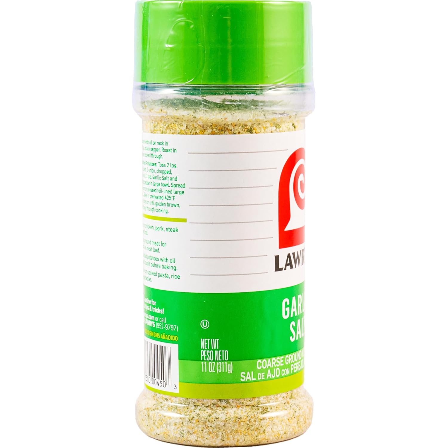 Lawry's Garlic Salt – Stocking Stuffer and Holiday Gift for Grillers, 11 oz Shaker