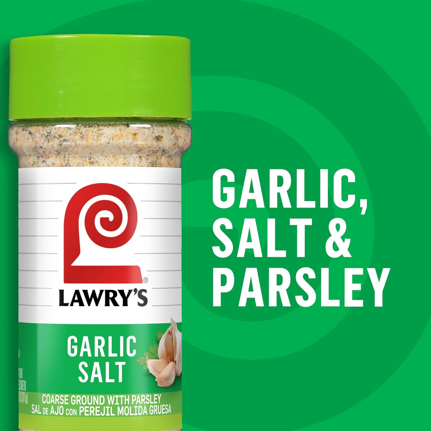Lawry's Garlic Salt – Stocking Stuffer and Holiday Gift for Grillers, 11 oz Shaker