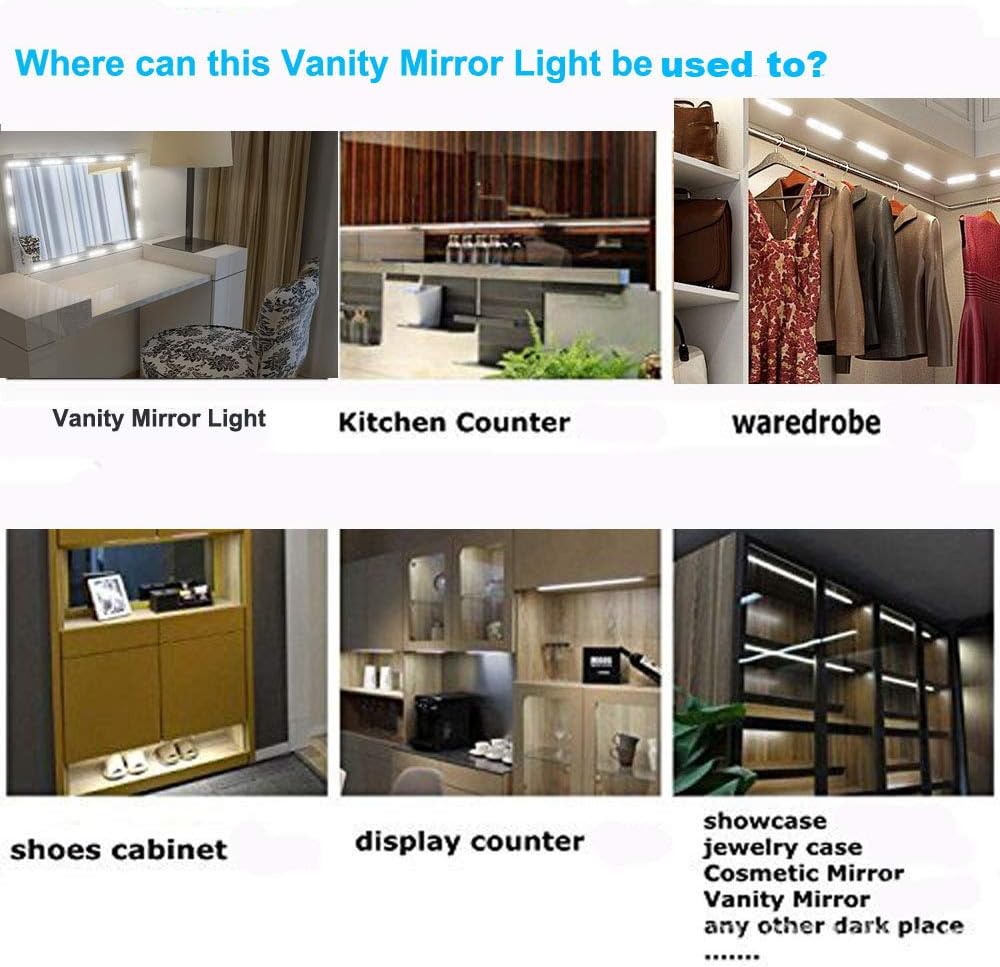 Led Vanity Mirror Lights – 10ft Ultra Bright LED Strip for Precise Foundation and Brow Work