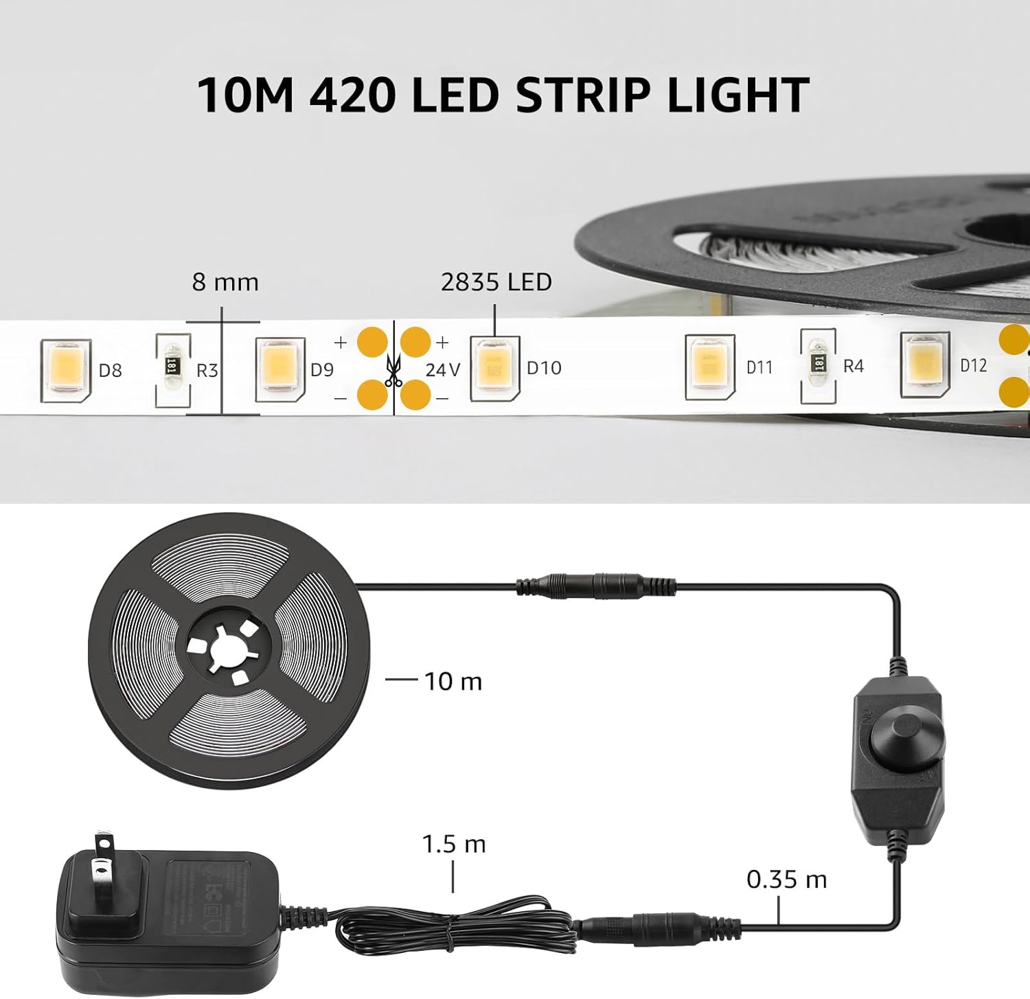 Lepro LED Tape Light – Aesthetic Under Cabinet and Headboard Lighting for Stylish Home Interiors, 32.8 ft