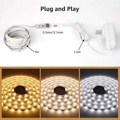 Lepro LED Tunable White Strip Light – Flameless Holiday and Mantel Lighting, 32.8ft Low-Heat Christmas Decor Strip