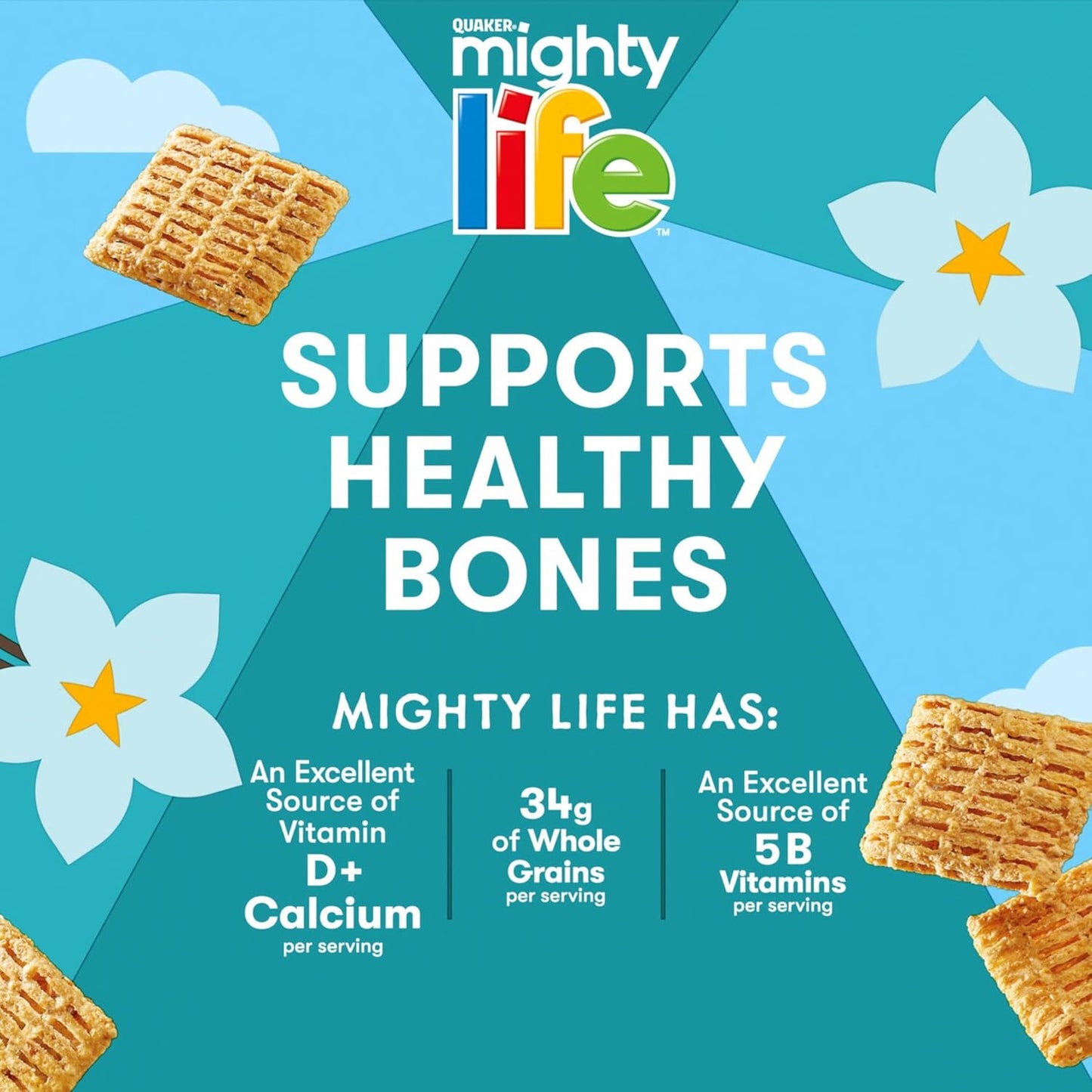 Life Cinnamon Cereal – Family breakfast box kids love, whole grain cinnamon squares with calcium, 22.3oz
