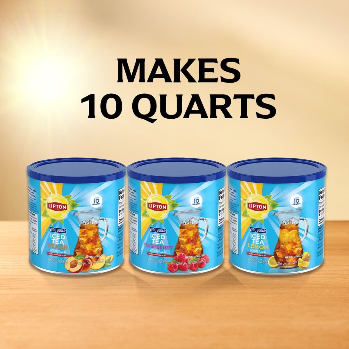 Lipton Peach Iced Tea Canister – 10-Quart Yield for Camping Trips and Outdoor Entertaining