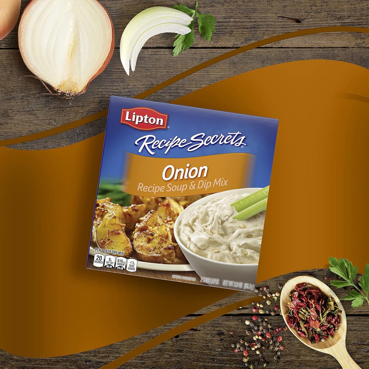 Lipton Recipe Secrets Onion Soup and Dip Mix – Streamlined Pantry Solution for Meal Preppers and Family Cooks